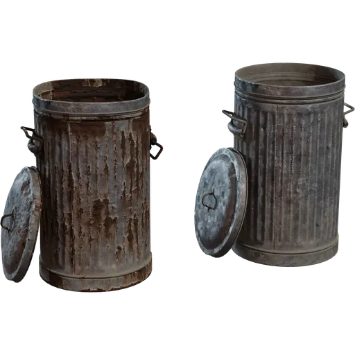 Metal Trash Can