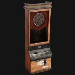 Antique Factory Workers Punch Clock