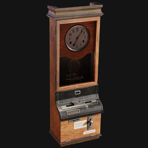 Antique Factory Workers Punch Clock
