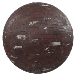 Realistic PBR damaged brick wall material with 4K texture for 3D rendering in Blender.