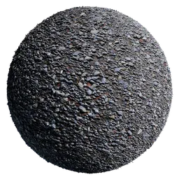 High-resolution PBR texture of small pebble aggregates for Blender 3D ground designs.