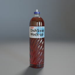 "Biodegradable dish soap bottle 3D model designed in Blender 3D with customizable label. Rendered with Redshift renderer. Trending on ImageStation for simplified yet smooth fuschia skin and reduced duplicate imagery."