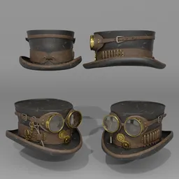 Worn steam punk hat