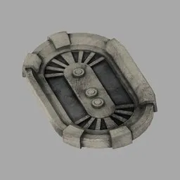 Detailed sci-fi hatch 3D model for Blender, ideal for space-themed digital artwork and futuristic design projects.