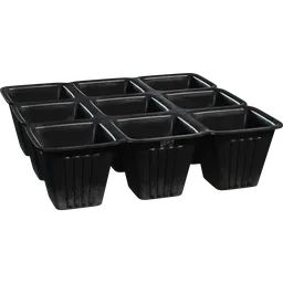 Highly detailed Blender 3D model of a seedling tray with individual compartments, suitable for art and animation.