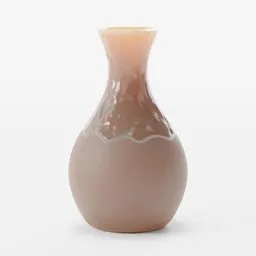 "Blender 3D model of a handmade vase with natural clay and a brown glaze. Rendered with cinema 4d bright light, featuring smooth light from upper left, Asian features, and a glass flame. Ideal for retail design, Japanese CGI, and in-game capture 3D renders."