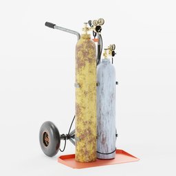 Dual oxygen cylinder cart with cylinder