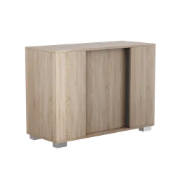High-detail Blender 3D model of a modern bedroom wooden console with smooth textures and elegant design.