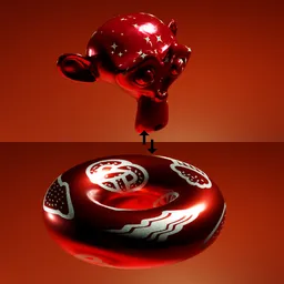 Glossy Red Object Transition Animation