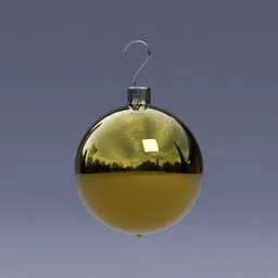 Reflective 3D Christmas ornament for Blender rendering, showcasing gradient color and realistic texture.