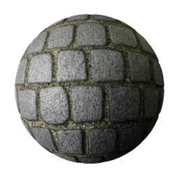 2K PBR cobblestone texture for realistic floor rendering, suitable for Blender 3D and other PBR-compatible applications.