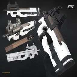 FN P90 Gun - Animated