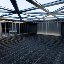 Futuristic Metal Car Showroom