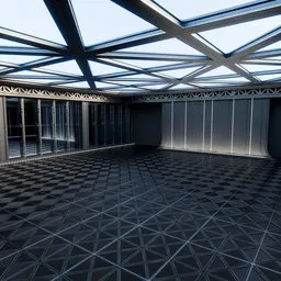 Futuristic Metal Car Showroom