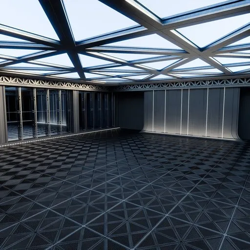 Futuristic Metal Car Showroom