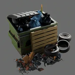 Garbage bin and trashes