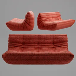 Togo Chair Large Red - Sofa