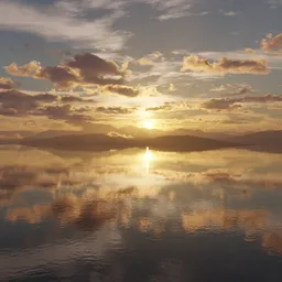 Colorful Cloudscape Sunset at Lake