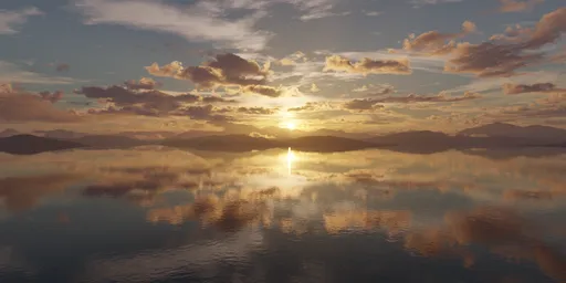 Colorful Cloudscape Sunset at Lake