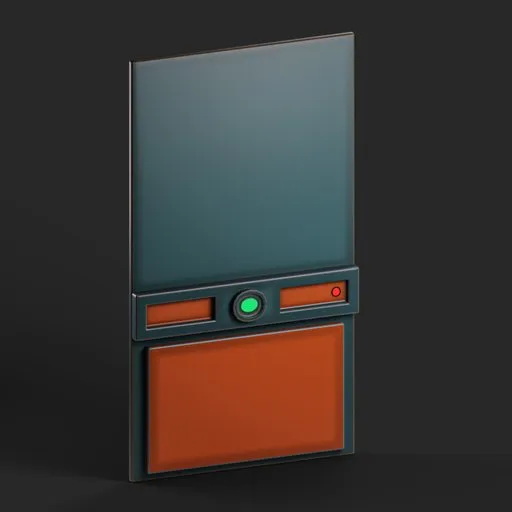 Orange Stylized Sci-Fi Door