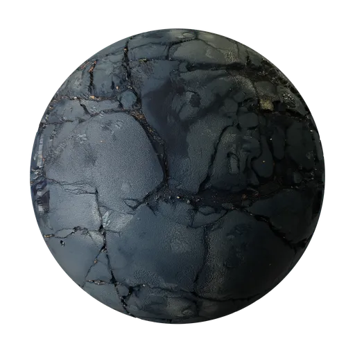 Wet damaged asphalt