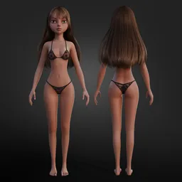 Stylized fantasy female character