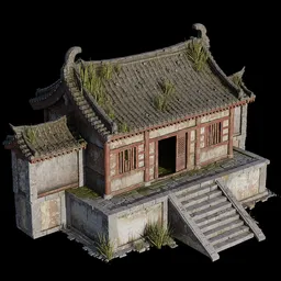 Chinese old building broken wall dirt