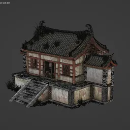 Chinese old building broken wall dirt