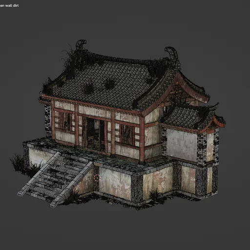 Chinese old building broken wall dirt