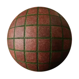 Red Tiled Floor with Grass