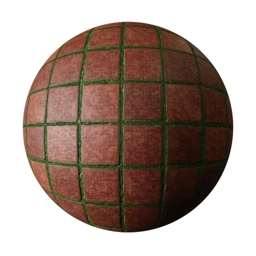 Red Tiled Floor with Grass