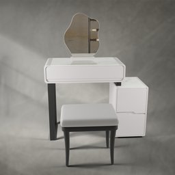 Vanity Desk with Storage Shelves