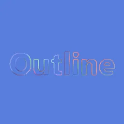 Colorful 3D outlined text on blue, ideal for Blender 3D typography projects in creative fields.