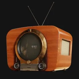 1940s Porthole Style Television Wooden