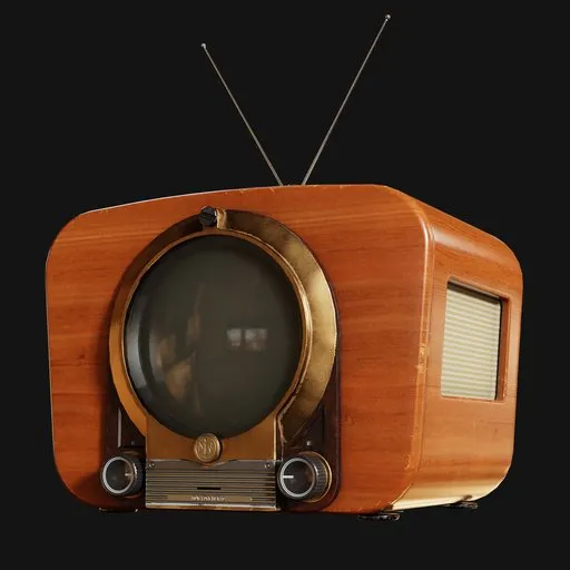 1940s Porthole Style Television Wooden