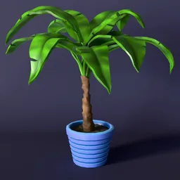 Stylized lowpoly palm houseplant