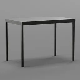 Detailed render of a minimalist black table 3D model suitable for Blender software.