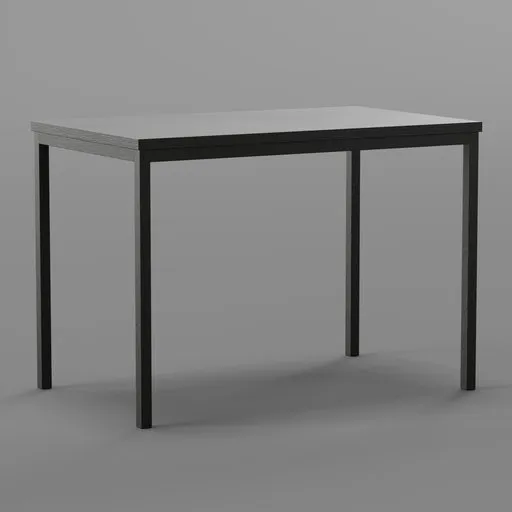 Detailed render of a minimalist black table 3D model suitable for Blender software.