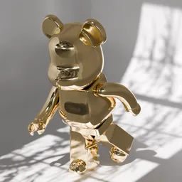 Gold Bear Brick Figurine Posed