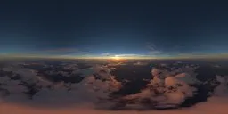 High-altitude clouds with sunset glow, perfect for scene lighting, 8K 32-bit HDRi skydome.
