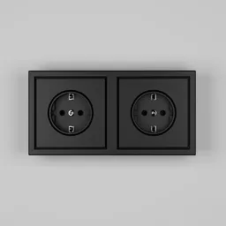 Black wall Socket HausMark Juna