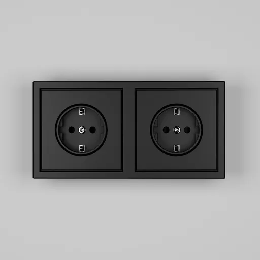 Black wall Socket HausMark Juna