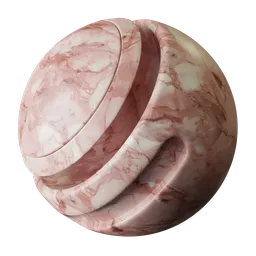 High-quality pink marble PBR material texture for 3D modeling in Blender and other software.