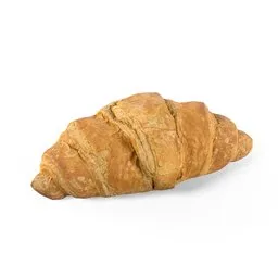 Realistic 3D model croissant with 4K textures, perfect for food visualization and Blender 3D projects.