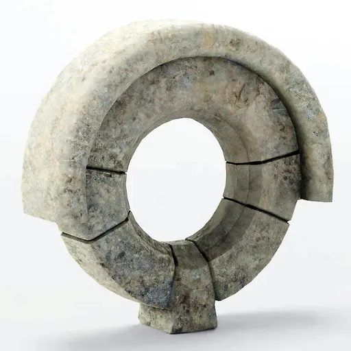 Detailed 3D Blender model showcasing a low-poly, textured stone gothic window for architectural rendering.