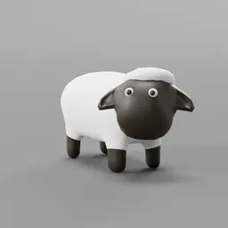 Cartoon-style lowpoly sheep 3D model for Blender, ideal for animation projects.