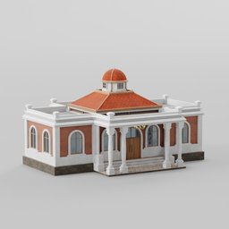Colonial Building Lowpoly