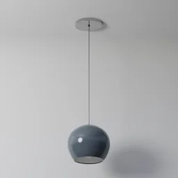 High-quality 3D-rendered spherical pendant light with bluish hue and realistic texture, ideal for Blender 3D projects.