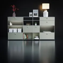 Shelf or console with decoration