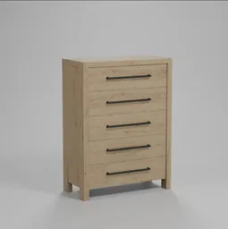 Rustic Oak 5-Drawer Dresser